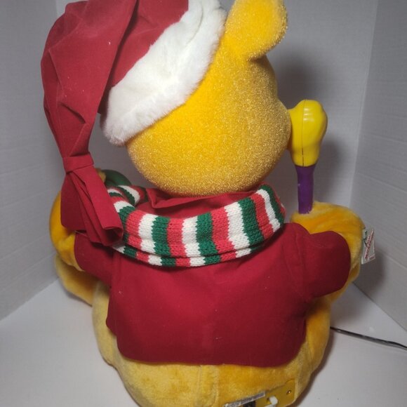Winnie the Pooh Animated Christmas Motion-ette Hunny pot Figure Disney Telco - Picture 5 of 7